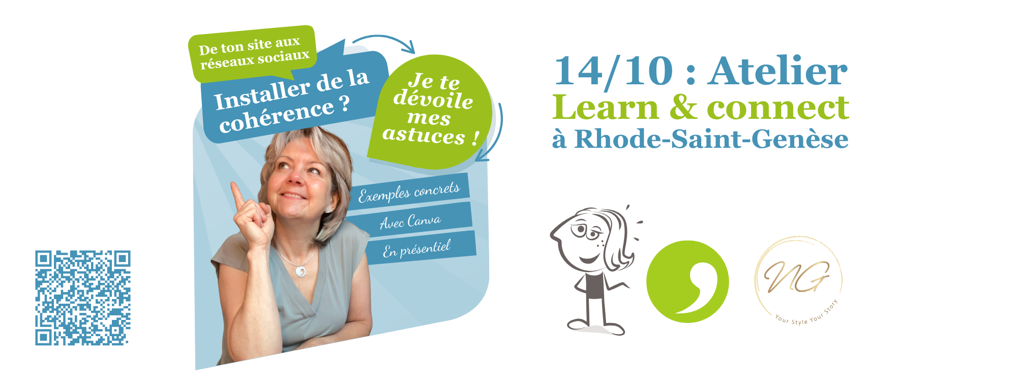 Créer une cohérence visuelle dans Canva : un atelier inédit proposé par Visuelle.be le 14 octobre 2025 à Rhode-St-Geneèse