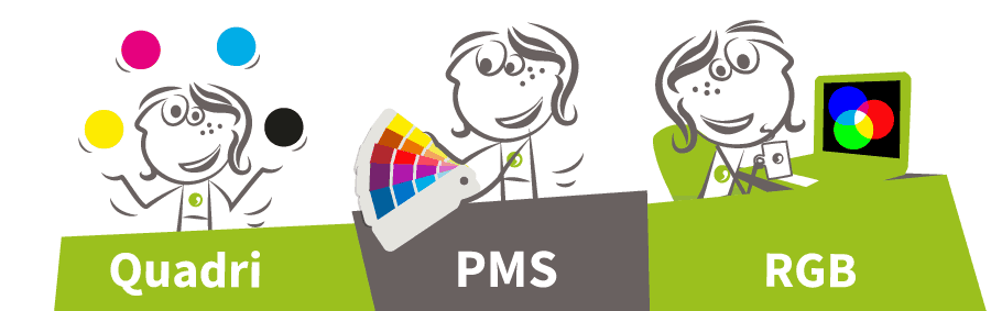 Quadri, PMS, RGB - Réflexion partagée par Visuelle.be | Service de communication visuelle à Jehay (Liège) | Libère-toi l'esprit, fais entrer du soleil dans tes projets de communication