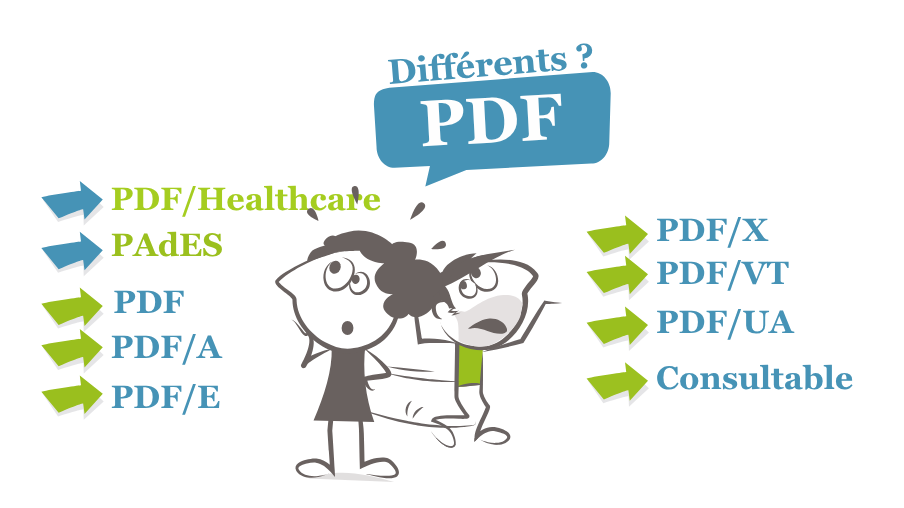 Différentes déclinaisons du PDF, chacun avec ses spécificités techniques